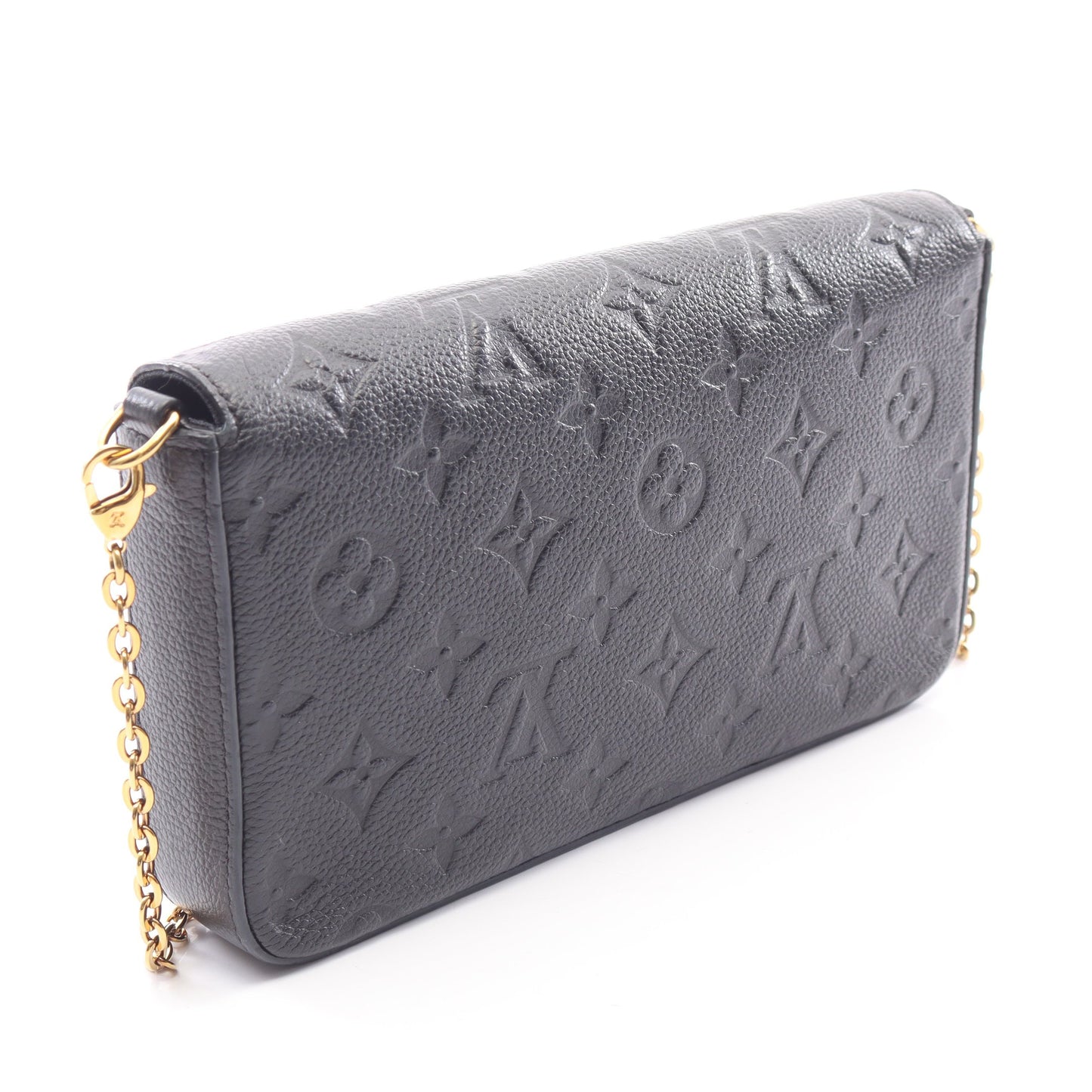 ポシェット フェリシー モノグラムアンプラント ノワール チェーンウォレット レザー ブラック ルイヴィトン バッグ LOUIS VUITTON