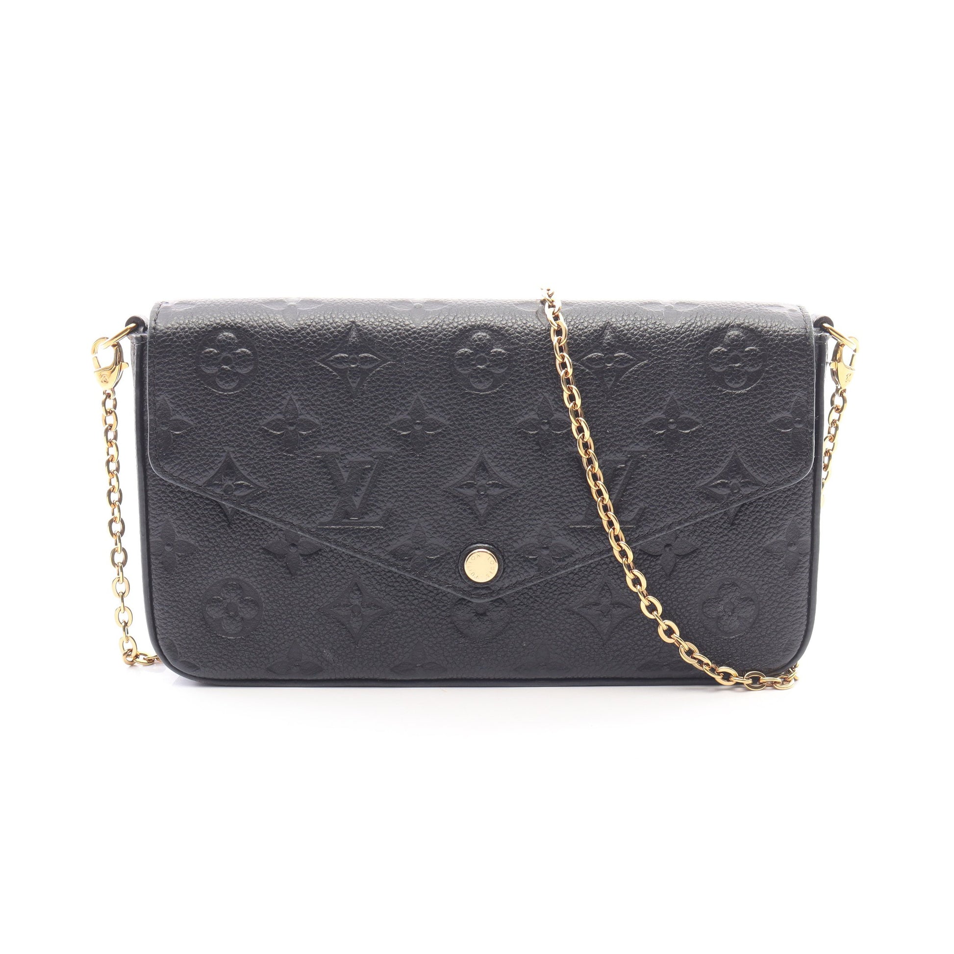 ポシェット フェリシー モノグラムアンプラント ノワール チェーンウォレット レザー ブラック ルイヴィトン バッグ LOUIS VUITTON
