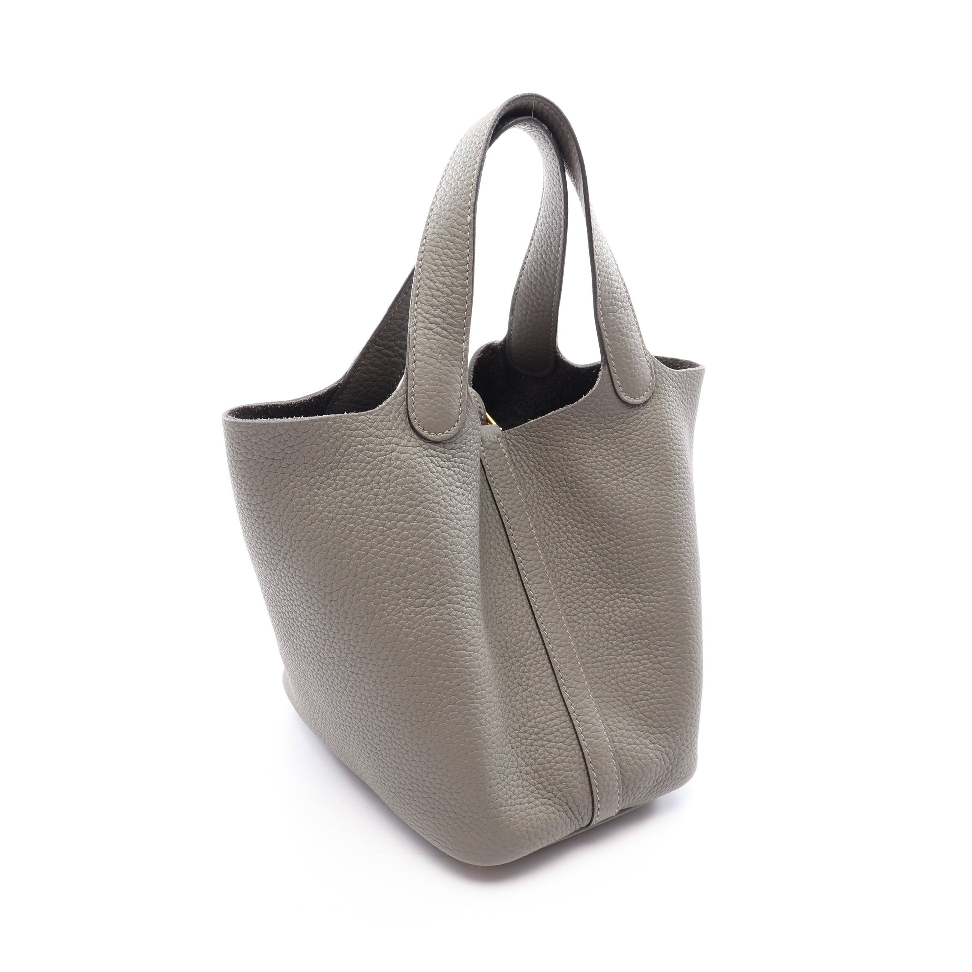 ピコタンロックPM ハンドバッグ トリヨンクレマンス グレー ゴールド金具 U刻印 エルメス バッグ HERMES