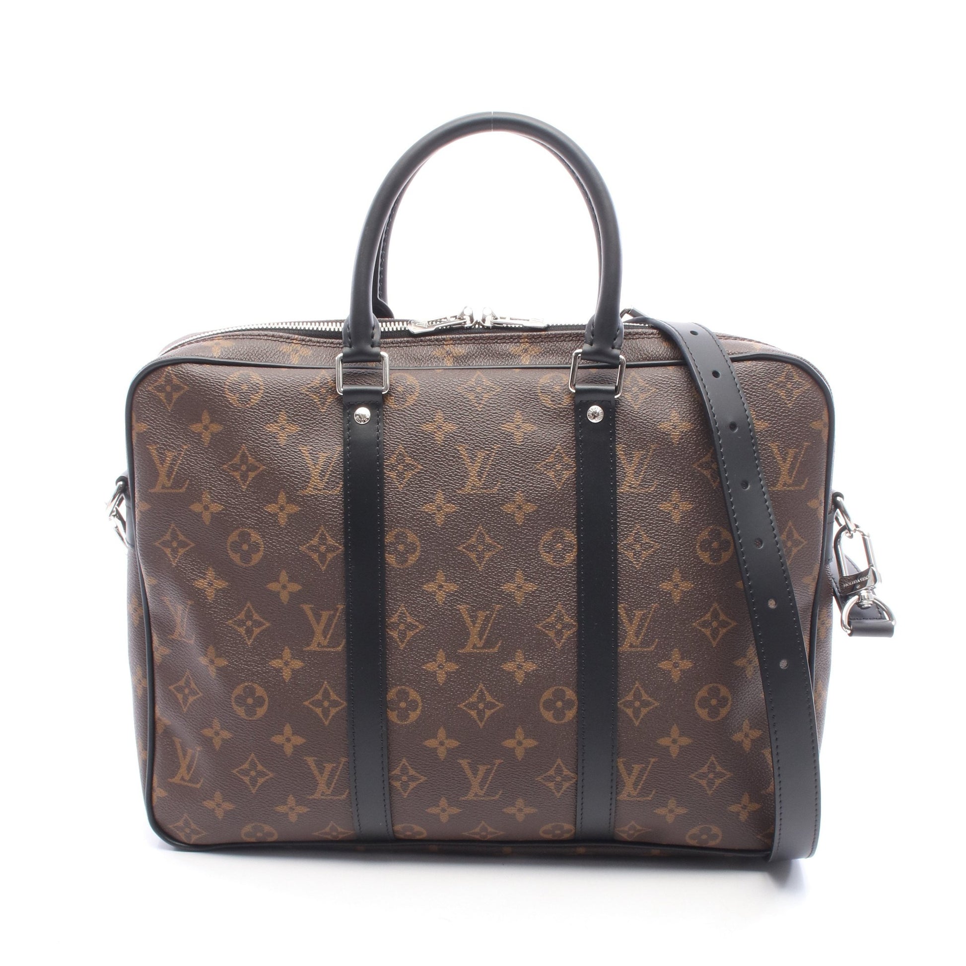 PDV PM モノグラムマカサー 2WAY ブリーフケース ビジネスバッグ PVC レザー ブラウン ブラック ルイヴィトン バッグ LOUIS VUITTON
