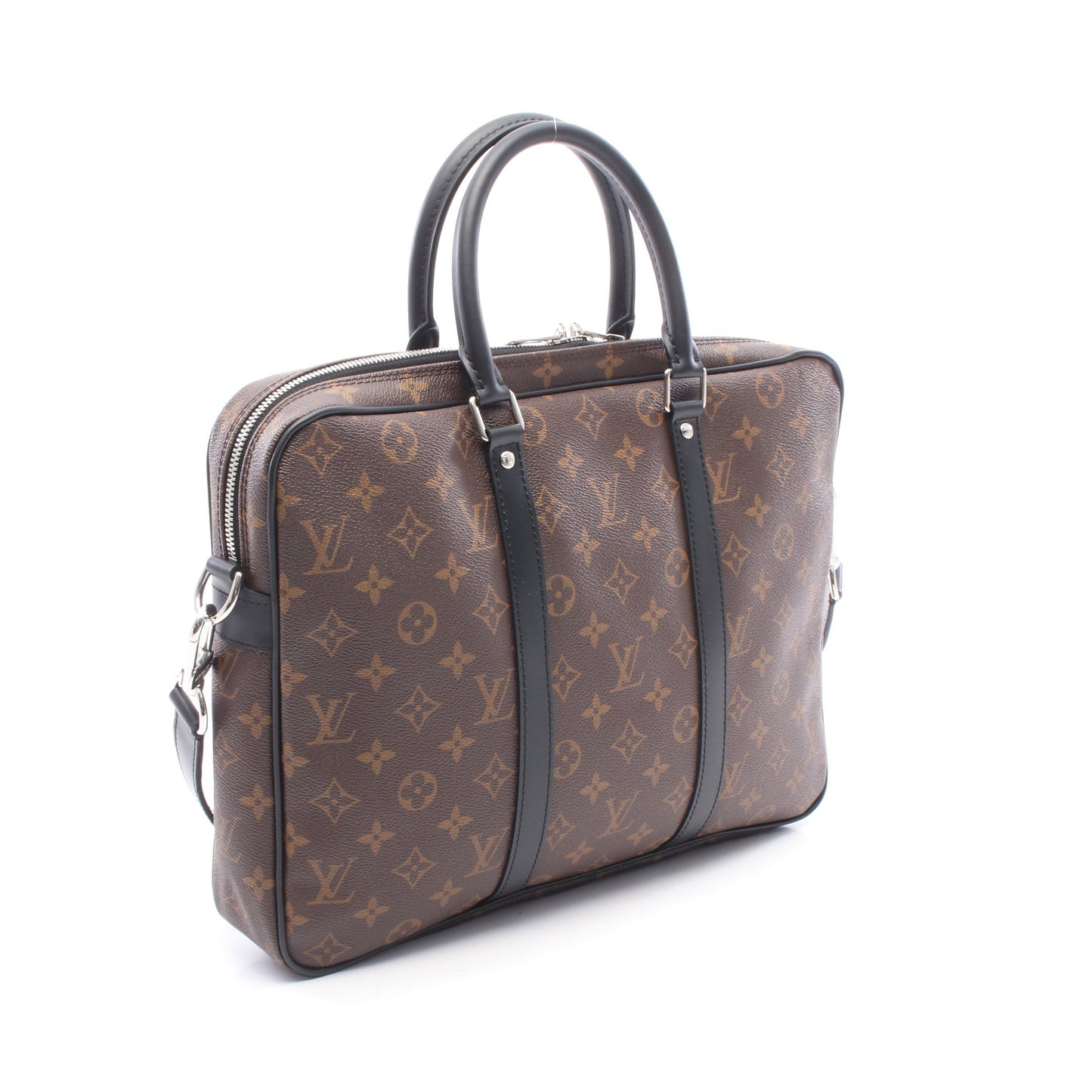 PDV PM モノグラムマカサー 2WAY ブリーフケース ビジネスバッグ PVC レザー ブラウン ブラック ルイヴィトン バッグ LOUIS VUITTON