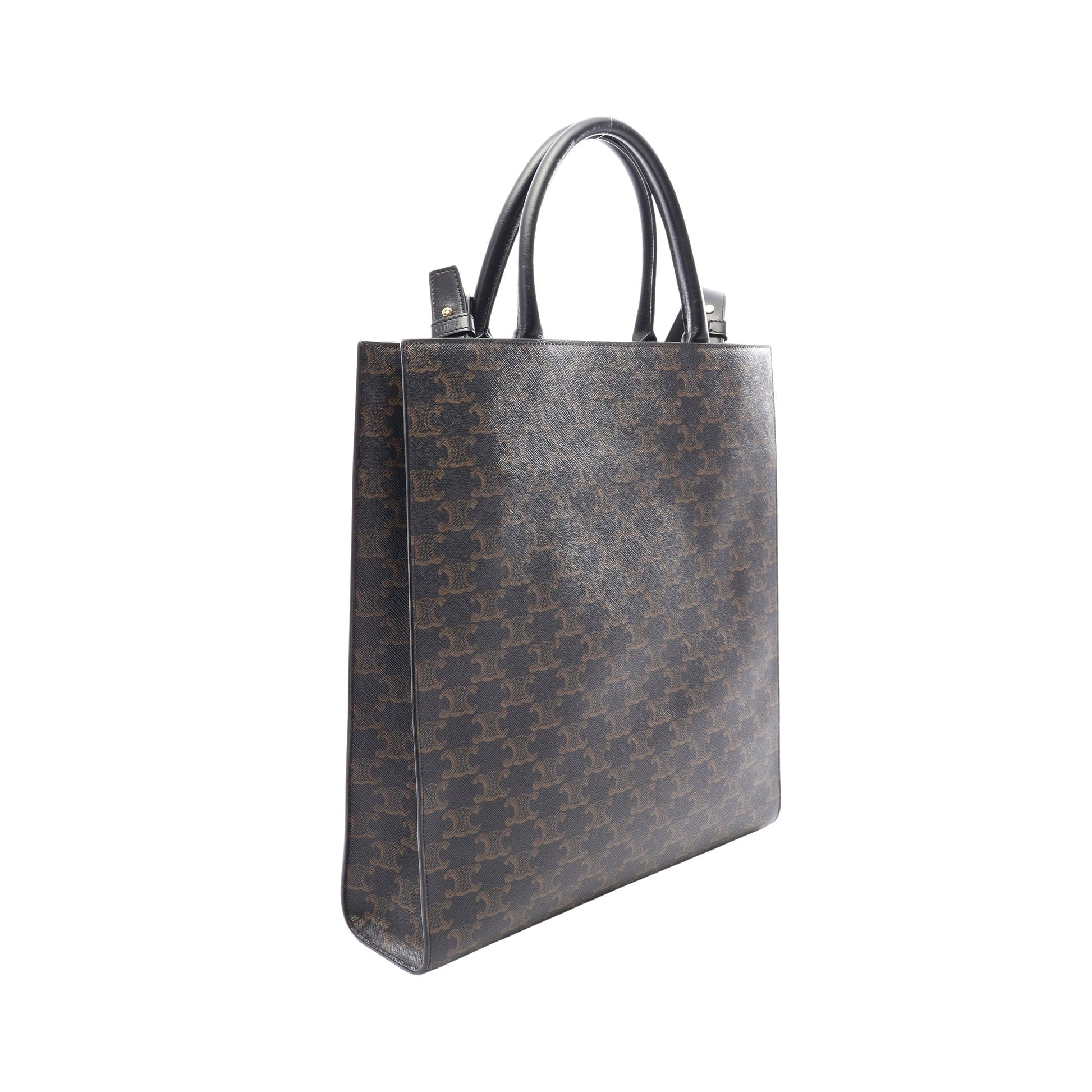 ミディアム バーティカル カバ トリオンフ 2WAY ハンドバッグ トートバッグ PVC レザー ブラック ブラウン セリーヌ バッグ CELINE