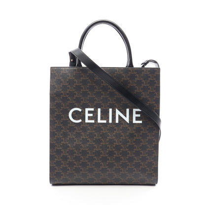 ミディアム バーティカル カバ トリオンフ 2WAY ハンドバッグ トートバッグ PVC レザー ブラック ブラウン セリーヌ バッグ CELINE
