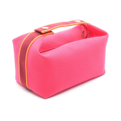 ブリッドアブラックGM ハイビスカス ハンドバッグ キャンバス ピンク オレンジ ボルドー シルバー金具 エルメス バッグ HERMES