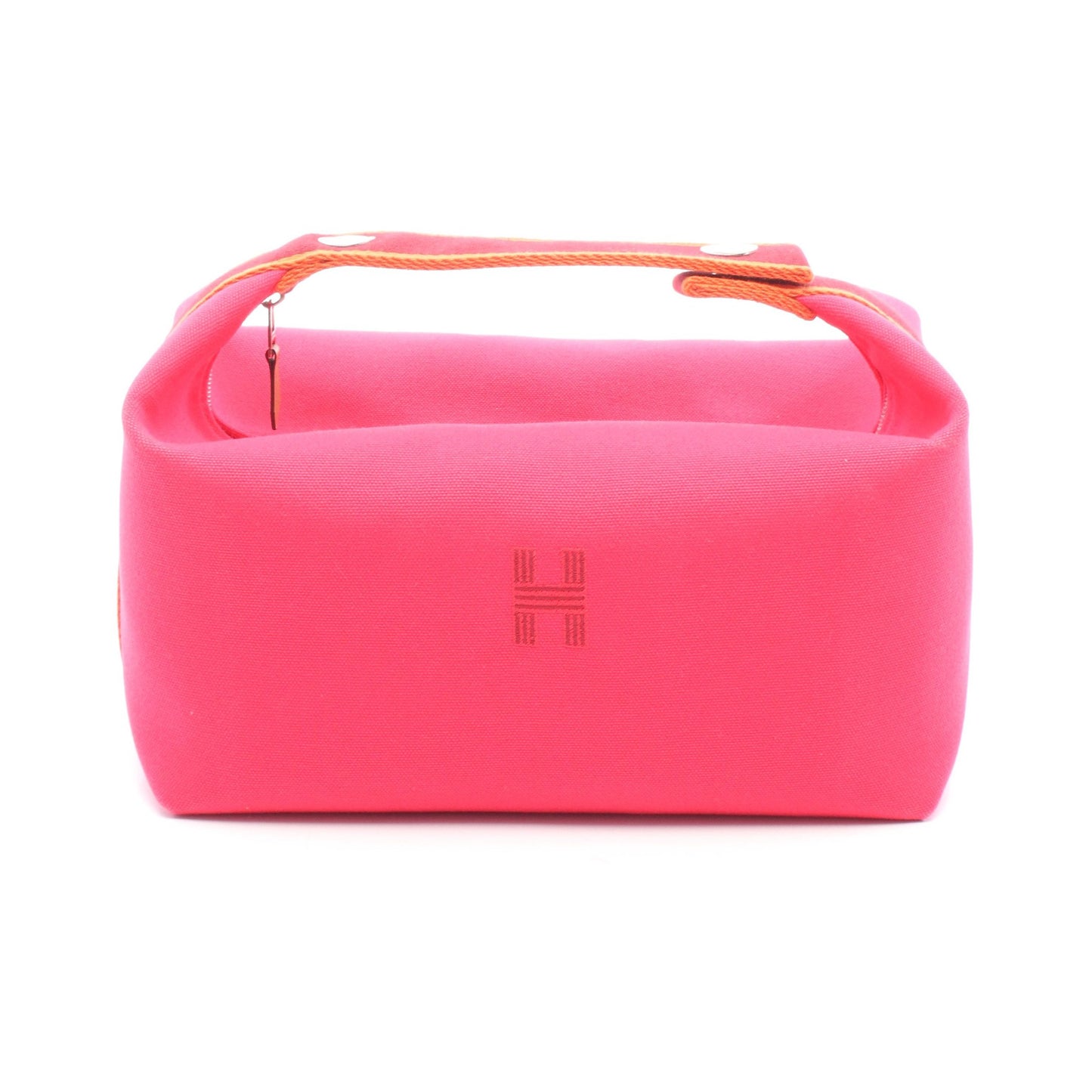 ブリッドアブラックGM ハイビスカス ハンドバッグ キャンバス ピンク オレンジ ボルドー シルバー金具 エルメス バッグ HERMES