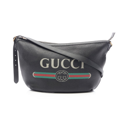 ハーフムーン ホーボー ヴィンテージロゴ ワンショルダーバッグ レザー ブラック マルチカラー グッチ バッグ GUCCI