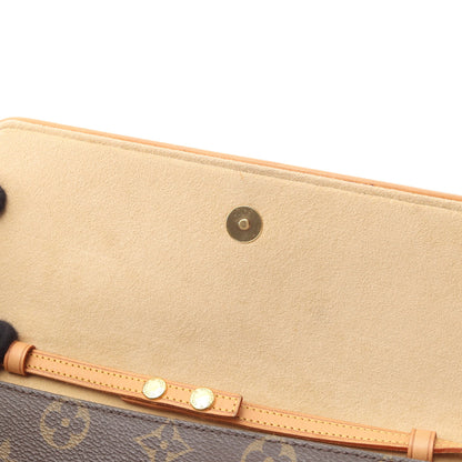 ポシェットツインGM モノグラム ショルダーバッグ PVC レザー ブラウン ルイヴィトン バッグ LOUIS VUITTON