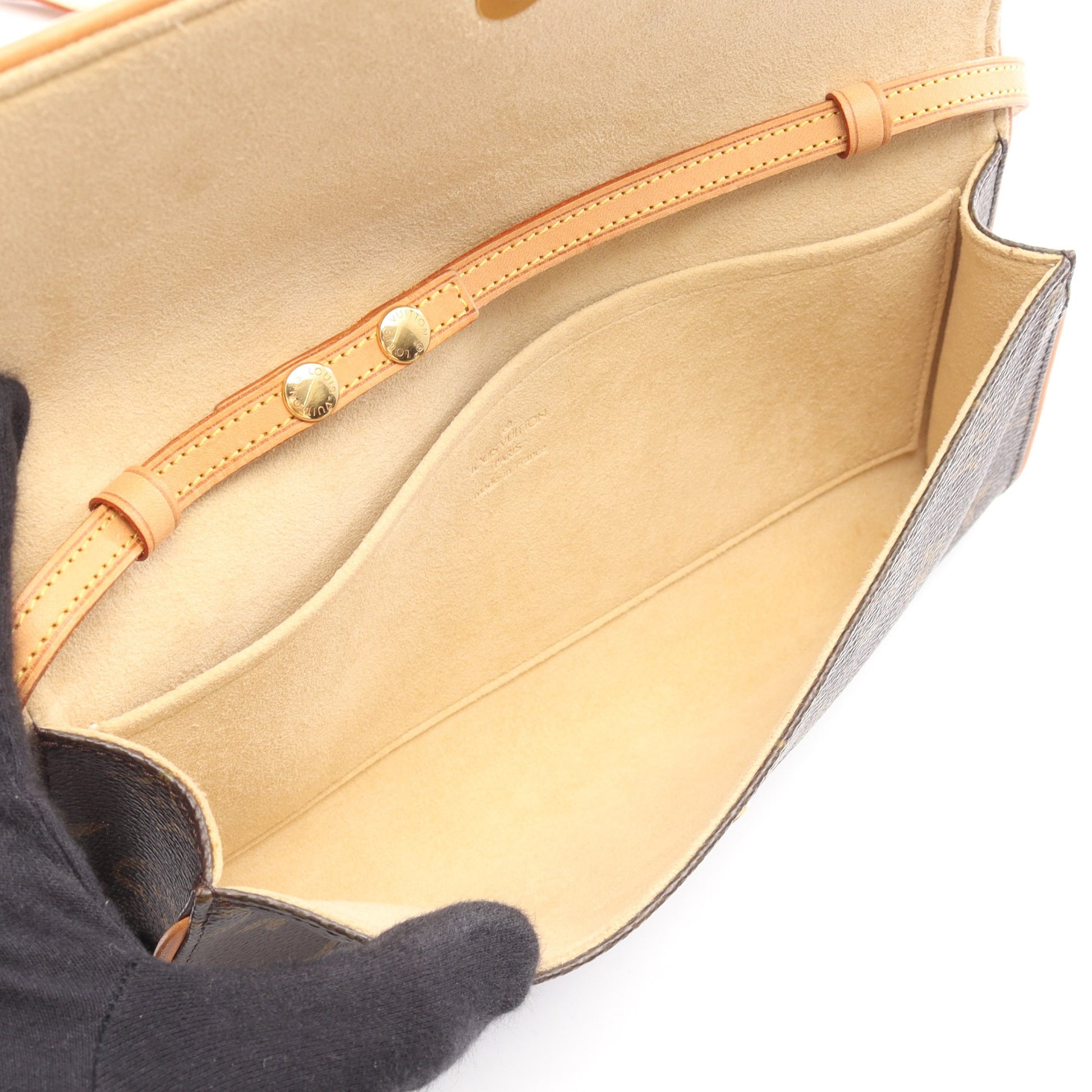 ポシェットツインGM モノグラム ショルダーバッグ PVC レザー ブラウン ルイヴィトン バッグ LOUIS VUITTON