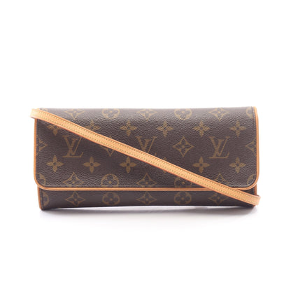 ポシェットツインGM モノグラム ショルダーバッグ PVC レザー ブラウン ルイヴィトン バッグ LOUIS VUITTON
