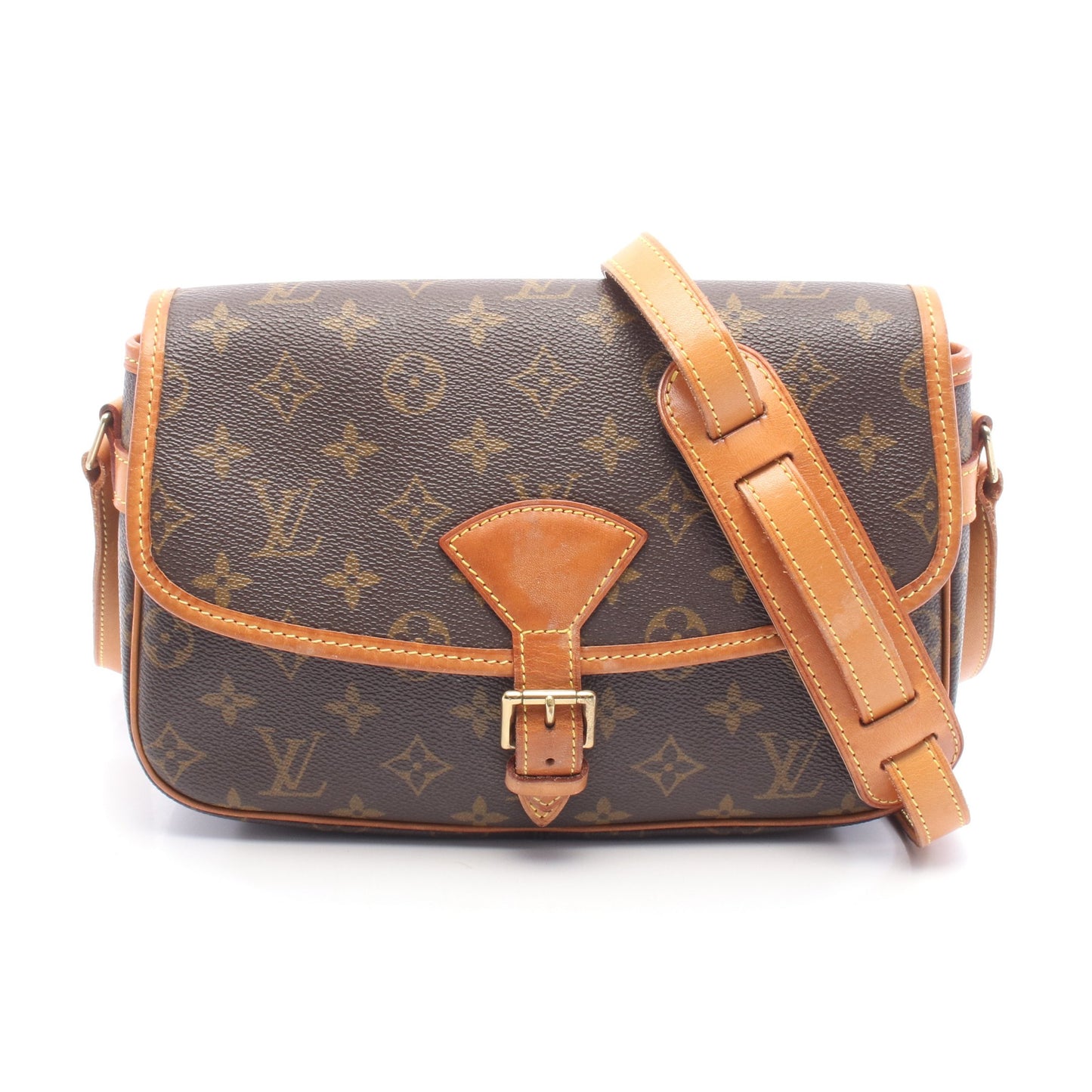 ソローニュ モノグラム ショルダーバッグ PVC レザー ブラウン ルイヴィトン バッグ LOUIS VUITTON