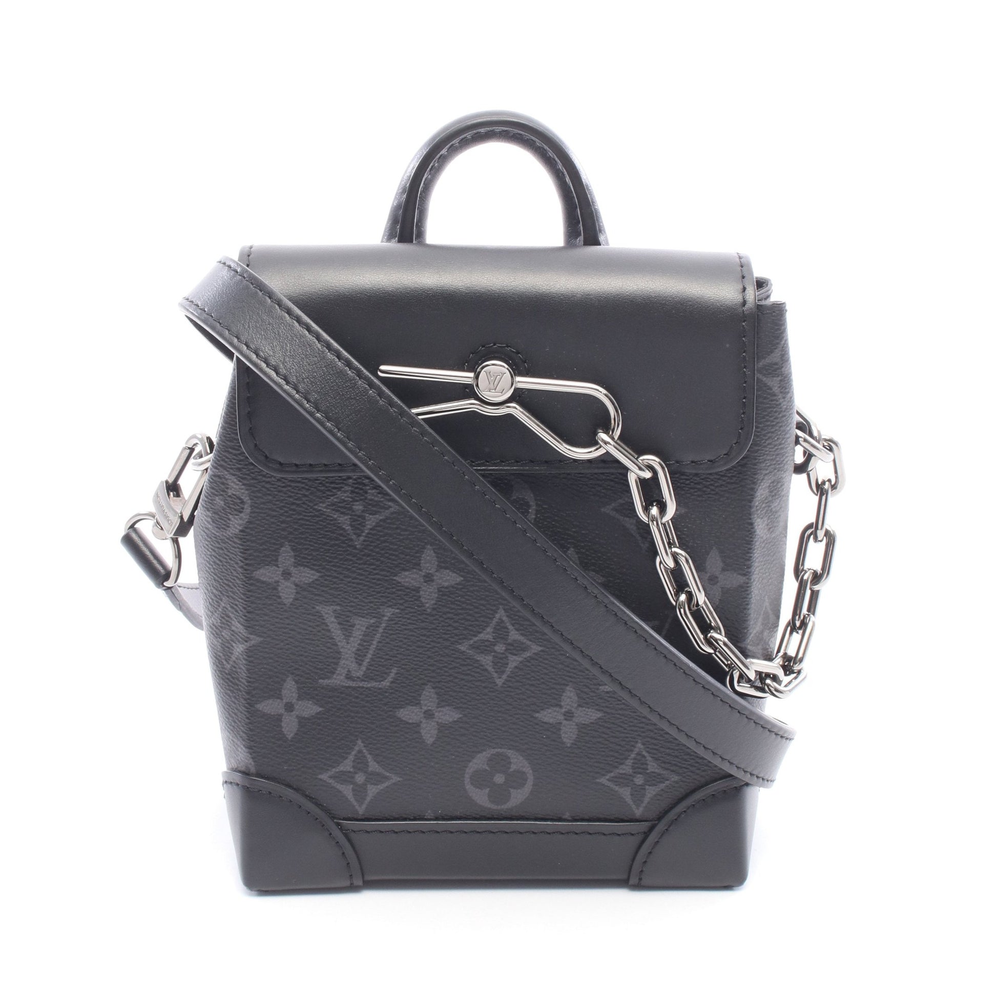 ナノ スチーマー モノグラムエクリプス 2WAY ショルダーバッグ PVC レザー ブラック ルイヴィトン バッグ LOUIS VUITTON