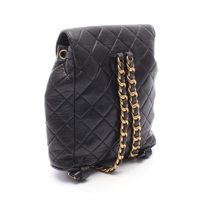 マトラッセ ターンロック チェーン バックパック リュックサック ラムスキン ブラック ゴールド金具 シャネル バッグ CHANEL