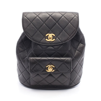 マトラッセ ターンロック チェーン バックパック リュックサック ラムスキン ブラック ゴールド金具 シャネル バッグ CHANEL