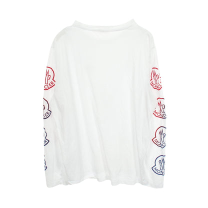アームロゴ 長袖Tシャツ コットン ホワイト モンクレール