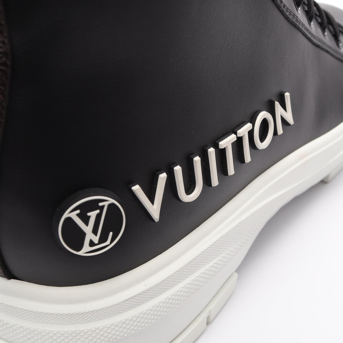 LV スクァッド ライン ハイカットスニーカー レザー ブラック ホワイト ブラウン ルイヴィトン