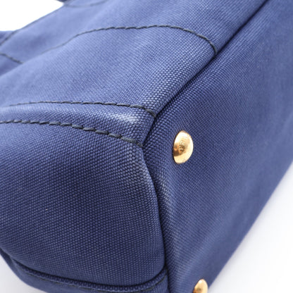 CANAPA カナパ 2WAY ハンドバッグ トートバッグ キャンバス ネイビー プラダ