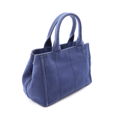 CANAPA カナパ 2WAY ハンドバッグ トートバッグ キャンバス ネイビー プラダ