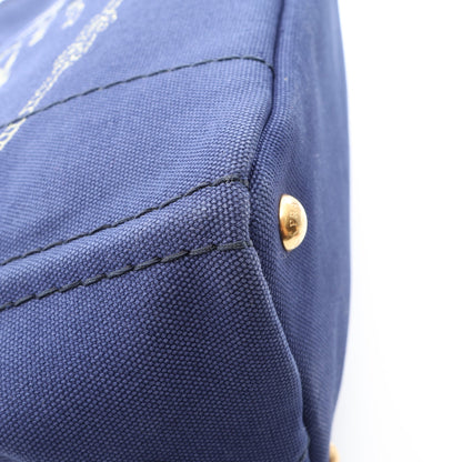 CANAPA カナパ 2WAY ハンドバッグ トートバッグ キャンバス ネイビー プラダ