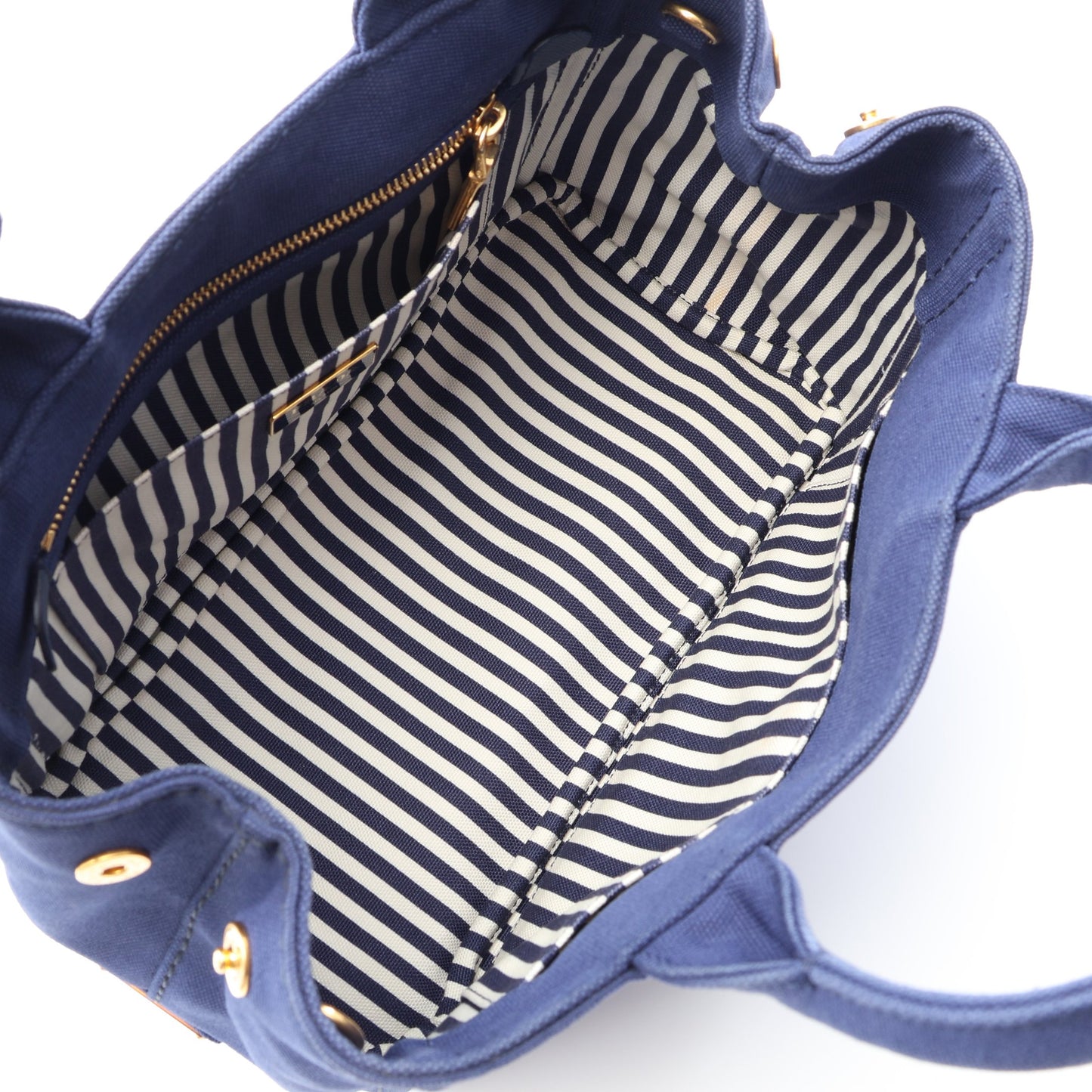 CANAPA カナパ 2WAY ハンドバッグ トートバッグ キャンバス ネイビー プラダ