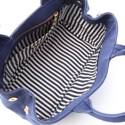 CANAPA カナパ 2WAY ハンドバッグ トートバッグ キャンバス ネイビー プラダ