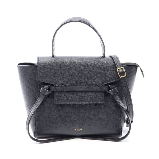 ベルトバッグ ナノ 2WAY ハンドバッグ レザー ブラック セリーヌ バッグ CELINE