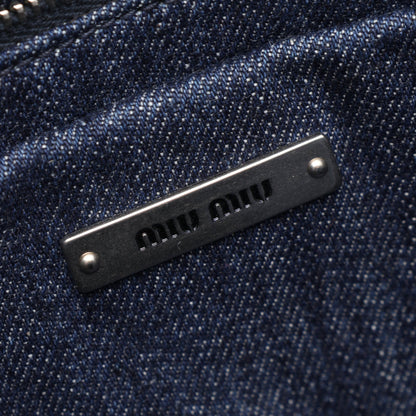 DENIM RICAMO TA 2WAY ショルダーバッグ トートバッグ デニム インディゴブルー レッド マルチカラー ミュウミュウ