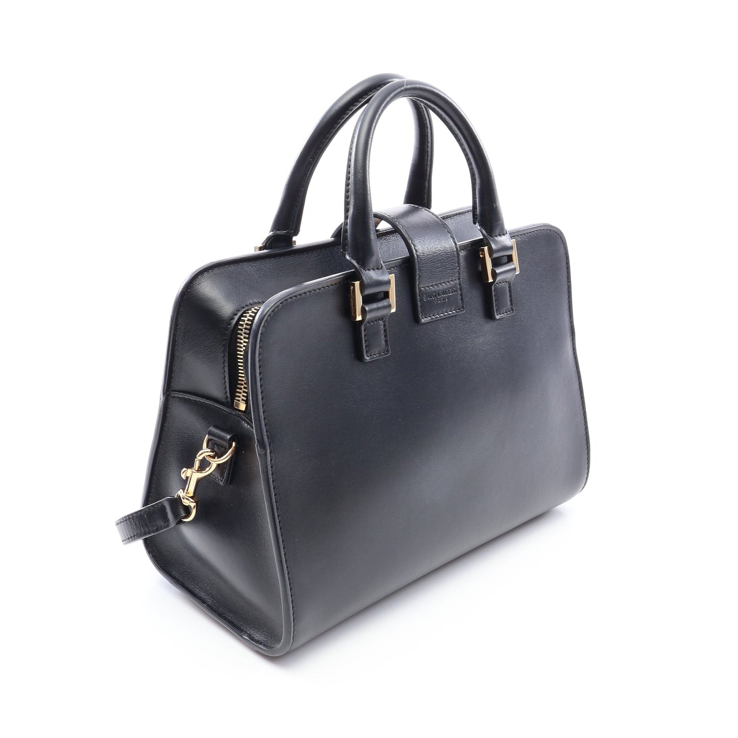 YSLライン ベイビー モノグラム カバス 2WAY ハンドバッグ レザー ブラック サンローランパリ
