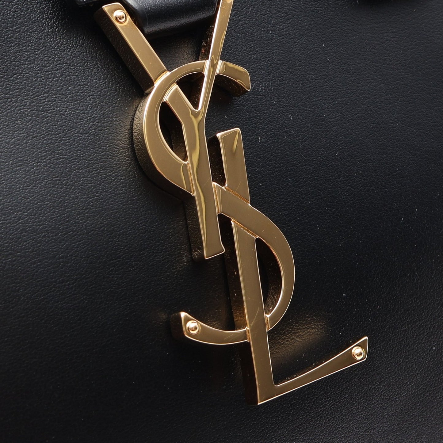 YSLライン ベイビー モノグラム カバス 2WAY ハンドバッグ レザー ブラック サンローランパリ