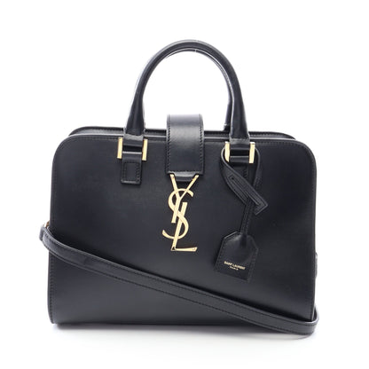 YSLライン ベイビー モノグラム カバス 2WAY ハンドバッグ レザー ブラック サンローランパリ