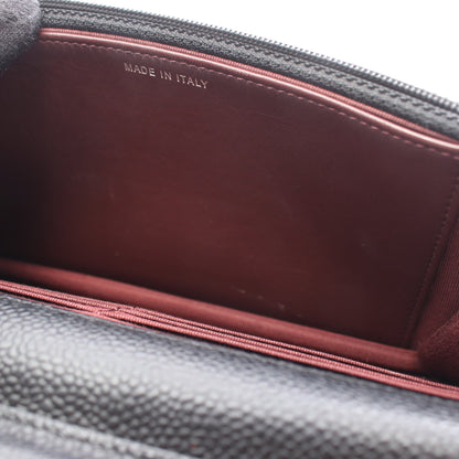 マトラッセ チェーンウォレット キャビアスキン ブラック シルバー金具 シャネル