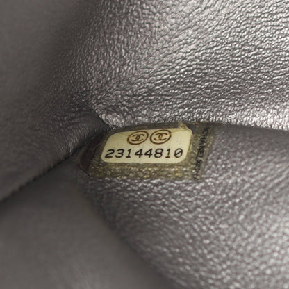 2.55 シェヴロン Vステッチ ミニ Wチェーンショルダーバッグ レザー シルバー シルバー金具 シャネル