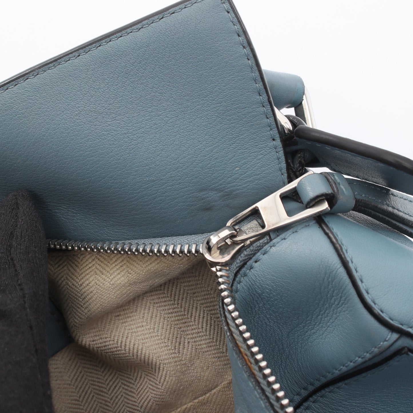 PUZZLE BAG SMALL パズルバッグ スモール 2WAY ショルダーバッグ レザー ブルーグレー ロエベ