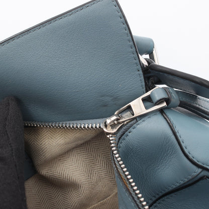 PUZZLE BAG SMALL パズルバッグ スモール 2WAY ショルダーバッグ レザー ブルーグレー ロエベ