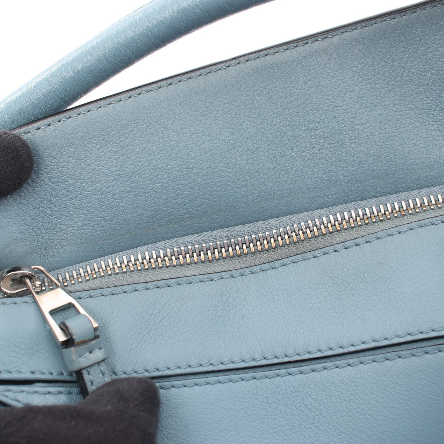 PUZZLE BAG SMALL パズルバッグ スモール 2WAY ショルダーバッグ レザー ブルーグレー ロエベ