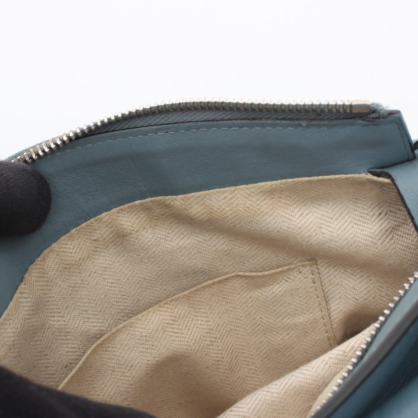PUZZLE BAG SMALL パズルバッグ スモール 2WAY ショルダーバッグ レザー ブルーグレー ロエベ