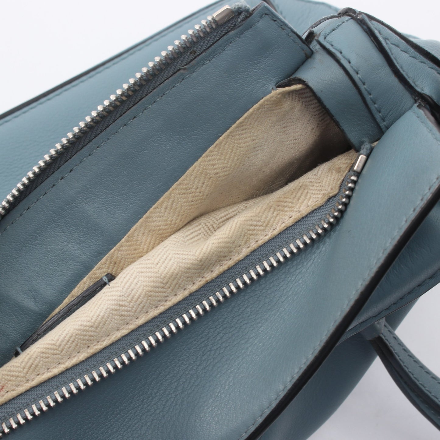 PUZZLE BAG SMALL パズルバッグ スモール 2WAY ショルダーバッグ レザー ブルーグレー ロエベ
