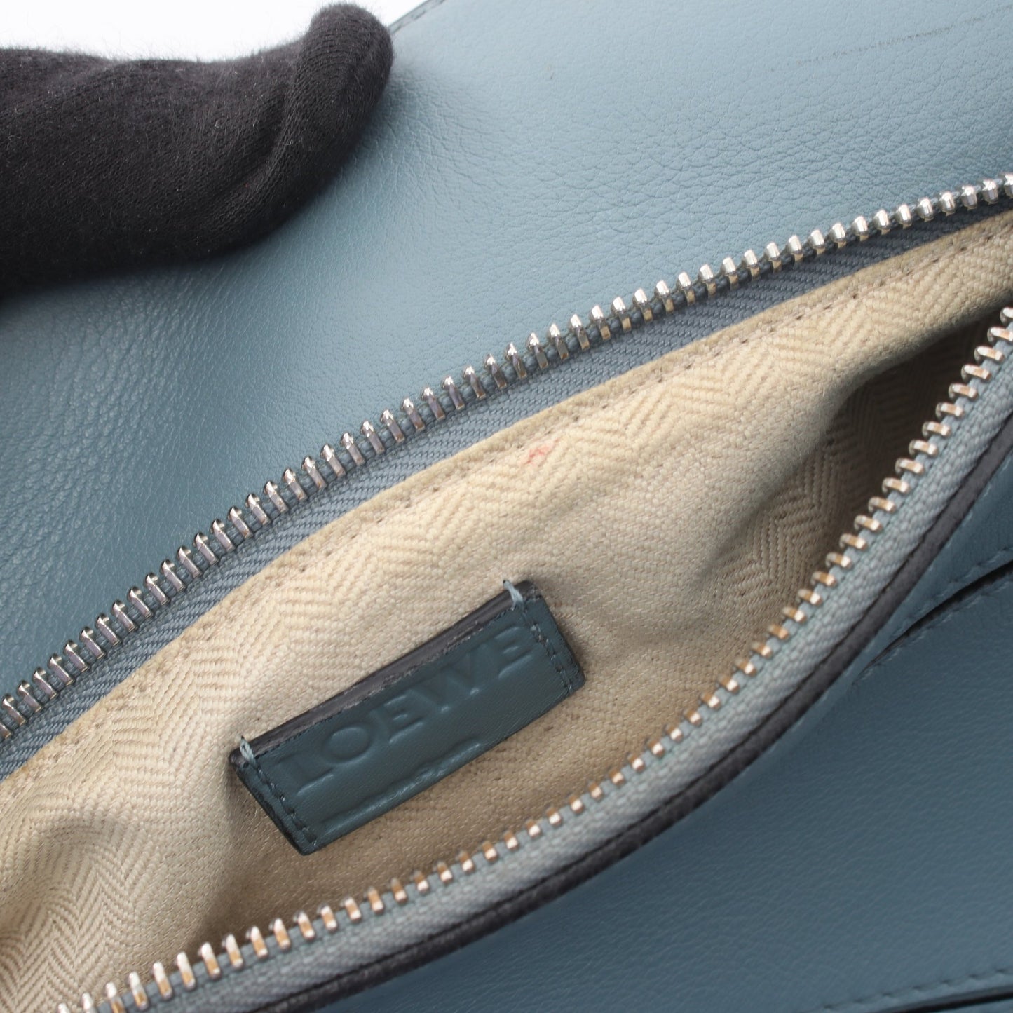 PUZZLE BAG SMALL パズルバッグ スモール 2WAY ショルダーバッグ レザー ブルーグレー ロエベ