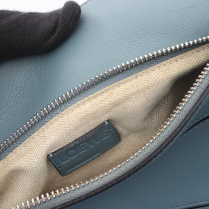 PUZZLE BAG SMALL パズルバッグ スモール 2WAY ショルダーバッグ レザー ブルーグレー ロエベ