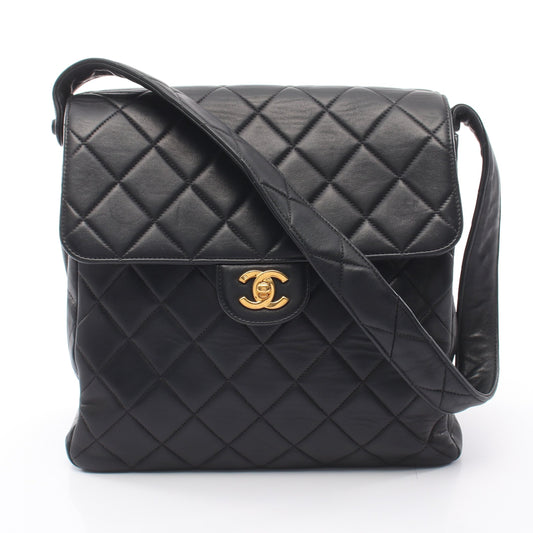 マトラッセ Wフェイス ショルダーバッグ ラムスキン ブラック ゴールド金具 シャネル バッグ CHANEL
