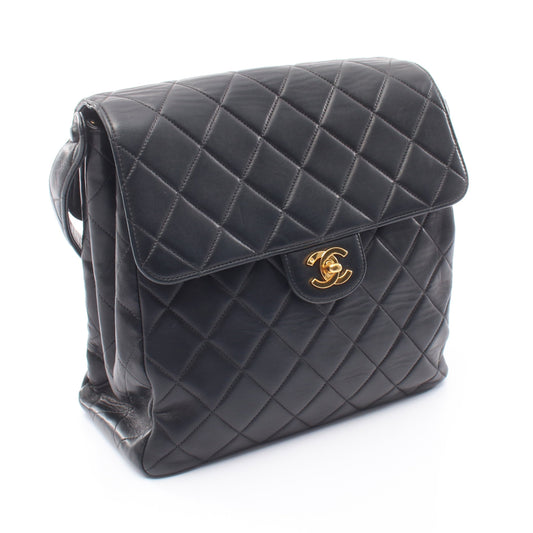 マトラッセ Wフェイス ショルダーバッグ ラムスキン ブラック ゴールド金具 シャネル バッグ CHANEL