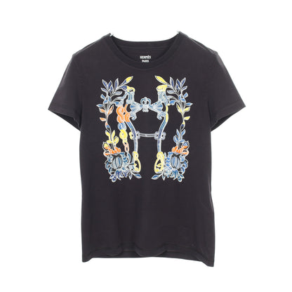カルトゥッシュ デッラ カヴァッレリア 半袖Tシャツ コットン ブラック マルチカラー エルメス