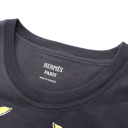 カルトゥッシュ デッラ カヴァッレリア 半袖Tシャツ コットン ブラック マルチカラー エルメス