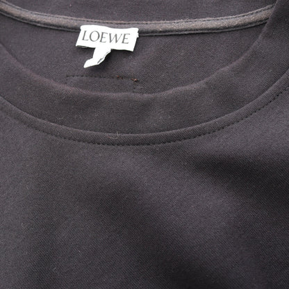 Cropped Draped T-Shirt アナグラム ロゴ アシンメトリー カットソー コットン ブラック ロエベ