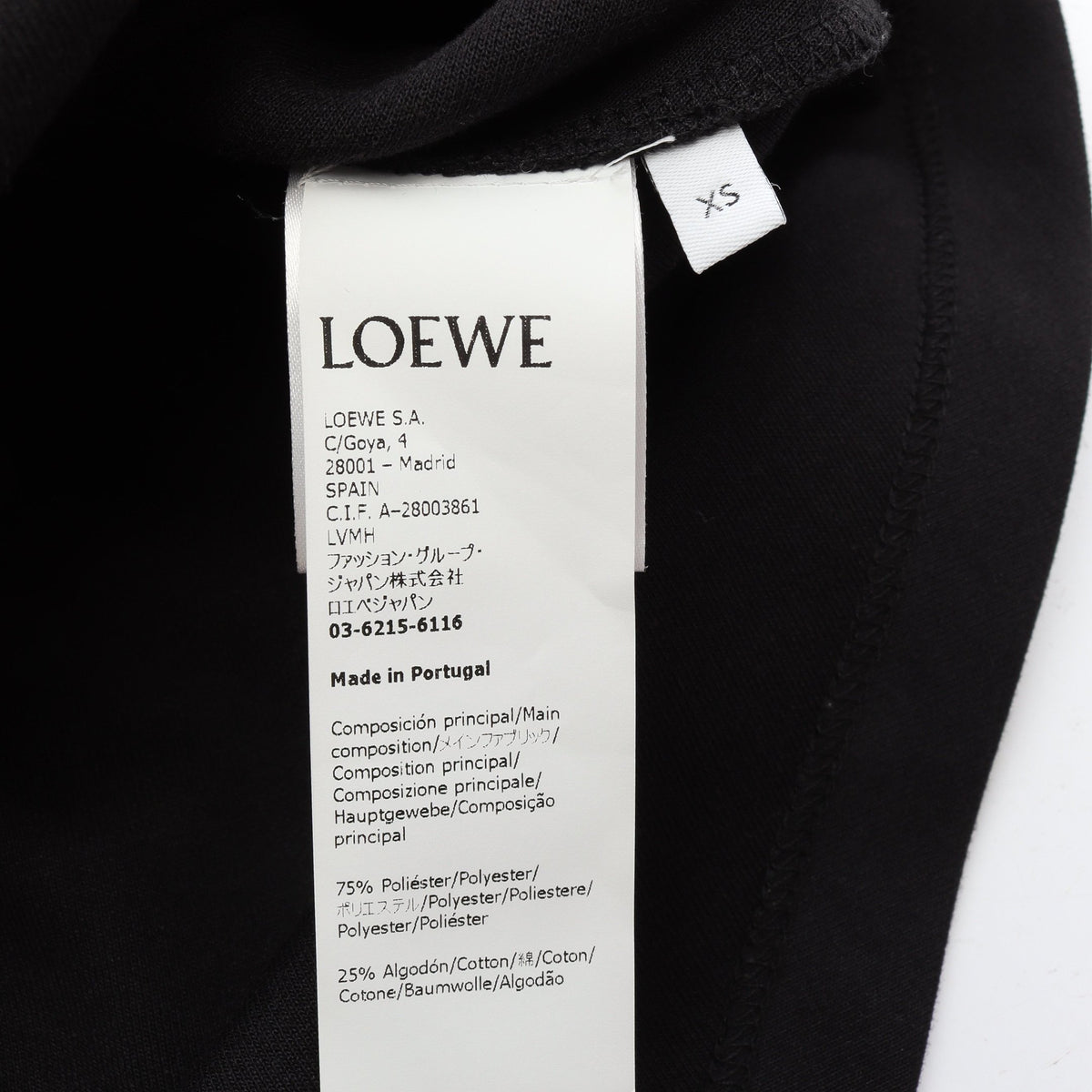 Cropped Draped T-Shirt アナグラム ロゴ アシンメトリー カットソー コットン ブラック ロエベ
