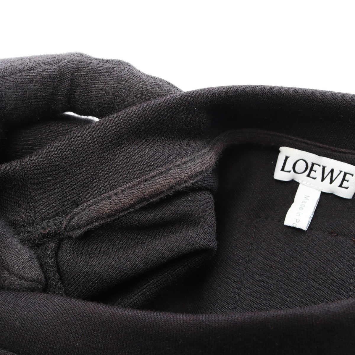 Cropped Draped T-Shirt アナグラム ロゴ アシンメトリー カットソー コットン ブラック ロエベ