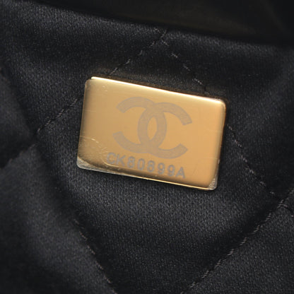 CHANEL 22 ミニ コンビ金具 2WAY チェーンショルダーバッグ レザー ブラック シャネル