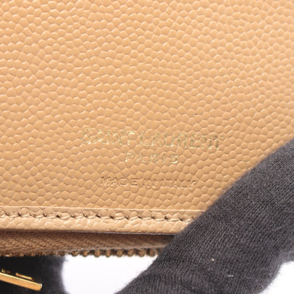 モノグラム サンローラン コンパクト フルジップウォレット 二つ折り財布 レザー ベージュ サンローランパリ