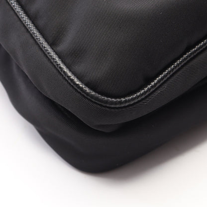 Re-Nylon ショルダーバッグ ナイロン サフィアーノレザー ブラック プラダ