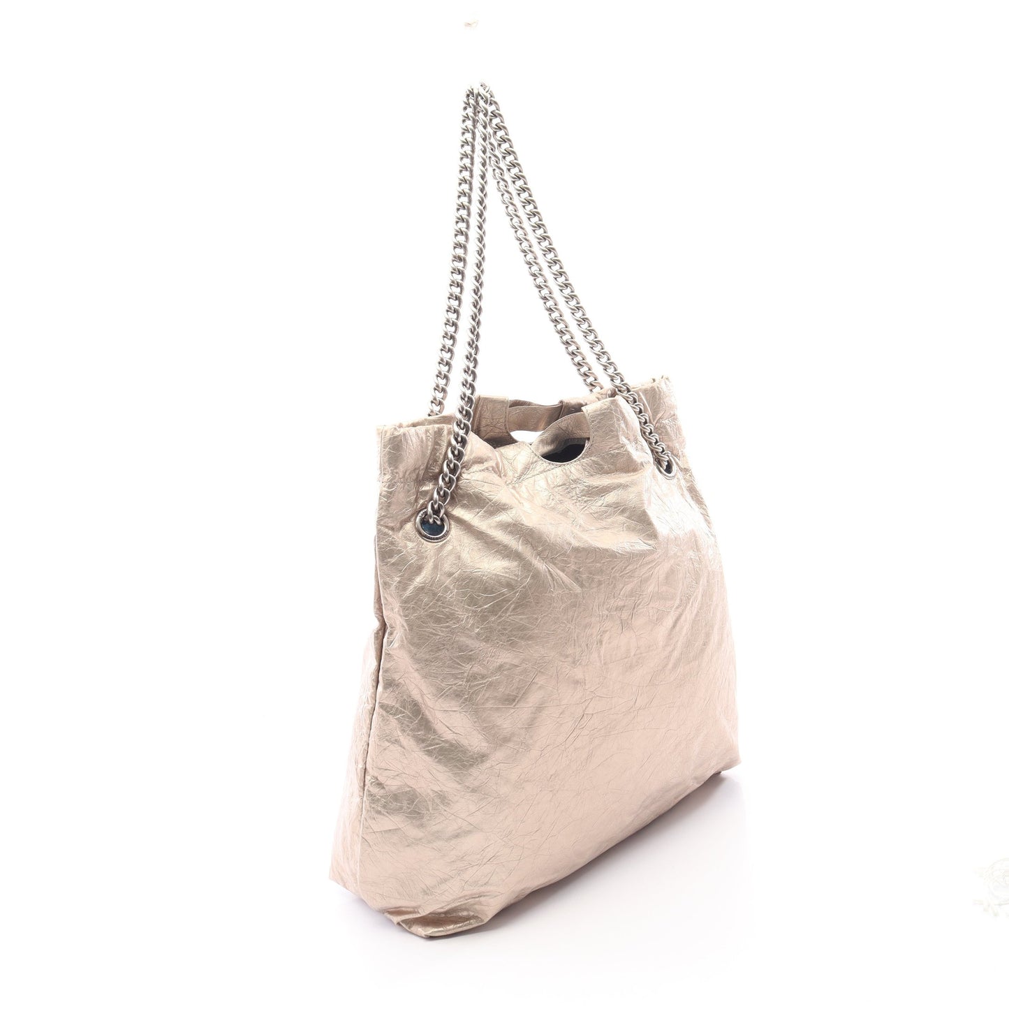 CRUSH チェーンショルダーバッグ チェーントートバッグ レザー シャンパンゴールド バレンシアガ