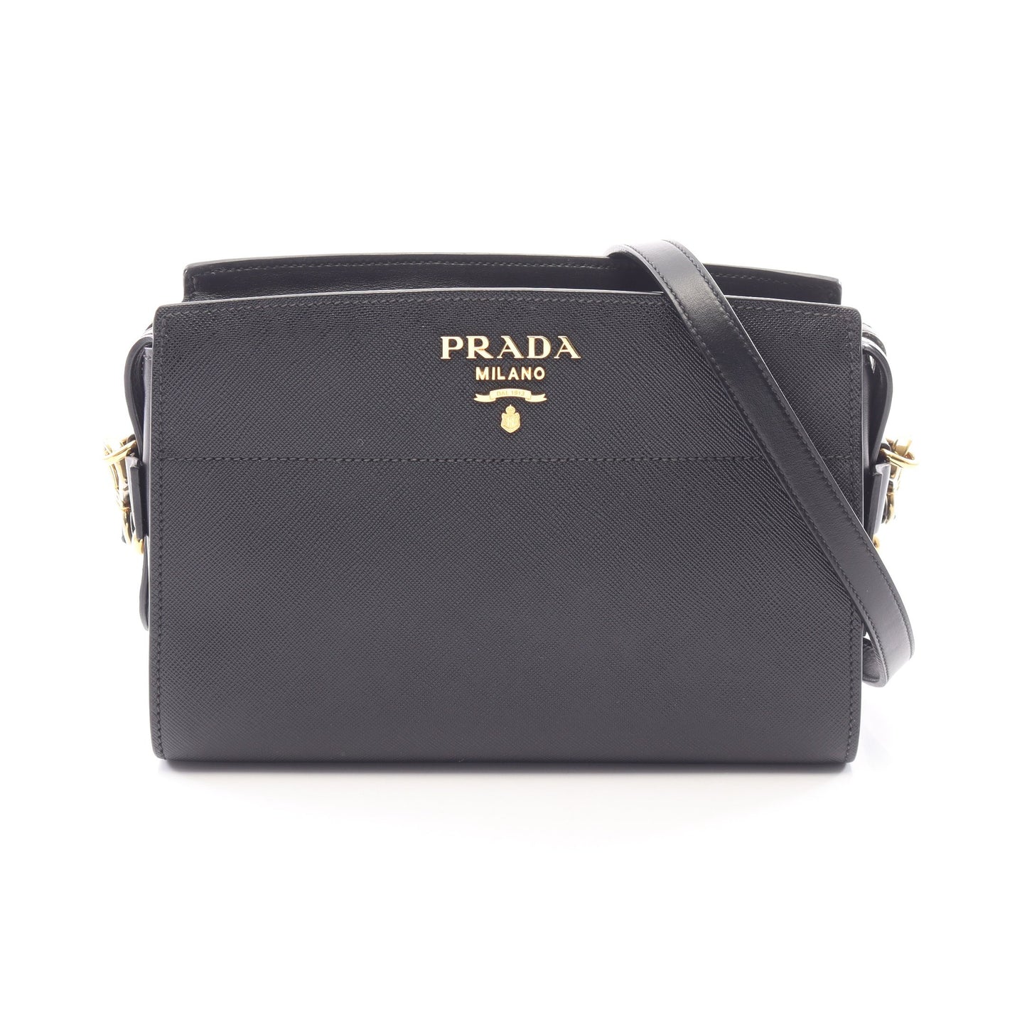 SAFFIANO SOFT CALF ショルダーバッグ サフィアーノレザー ブラック プラダ